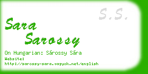 sara sarossy business card